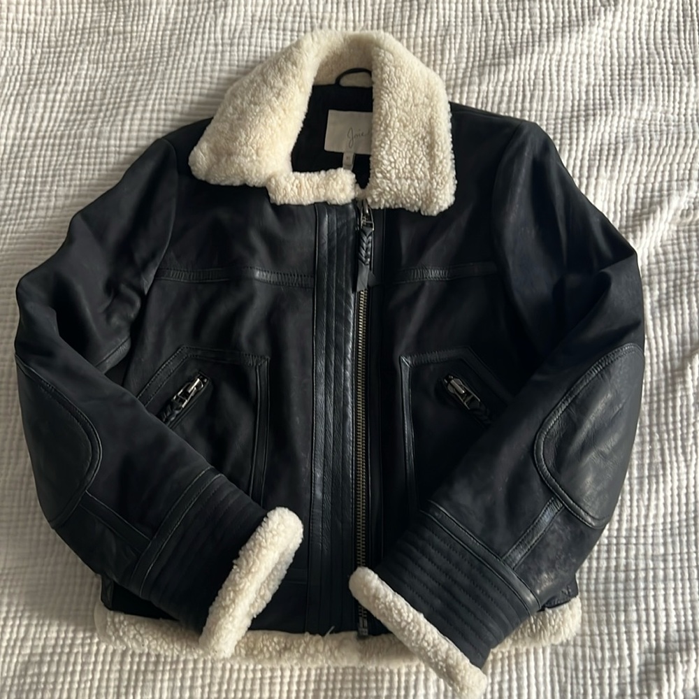 Joie Aeldra Leather Coat